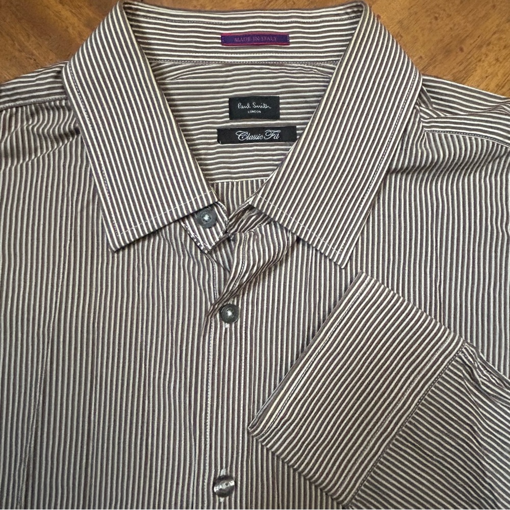 Paul Smith Long Sleeve Button Down Shirt, Size 17/43